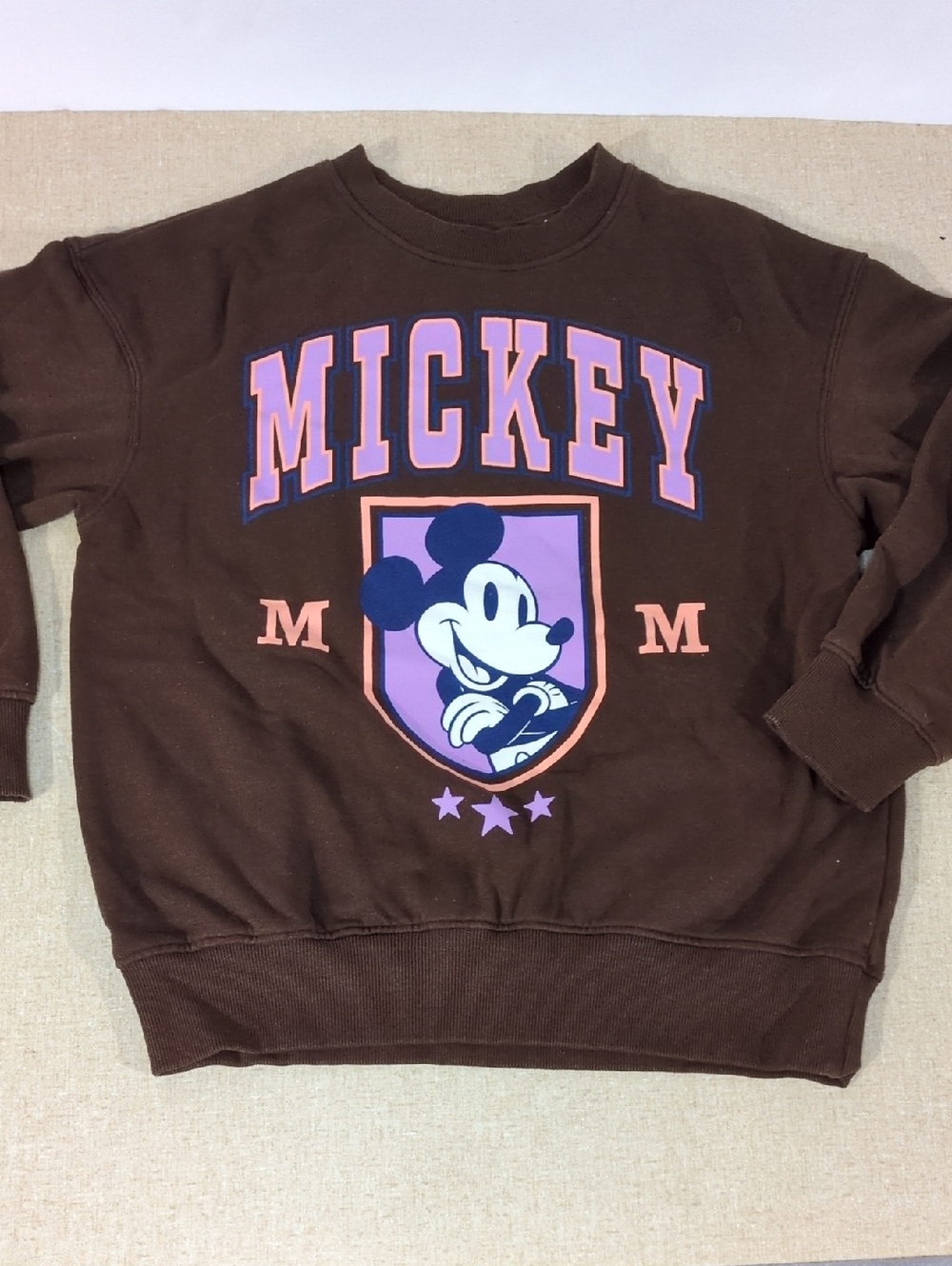 Mickey Mouse Disney Graphic Crewneck Sweatshirt University Preppy Cozy 8/10 NWOT